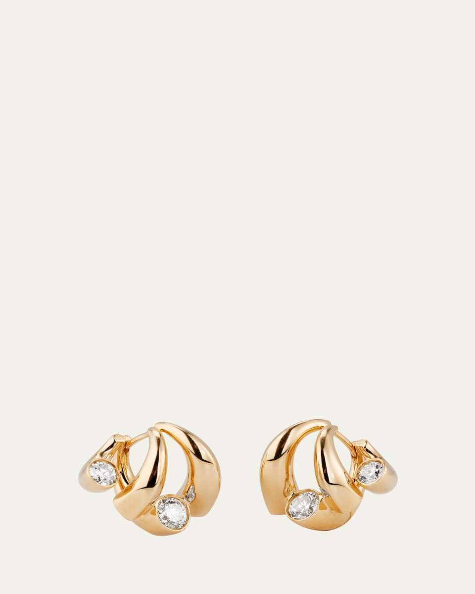 18K Yellow Gold Fairmined Oera Earrings with Diamonds