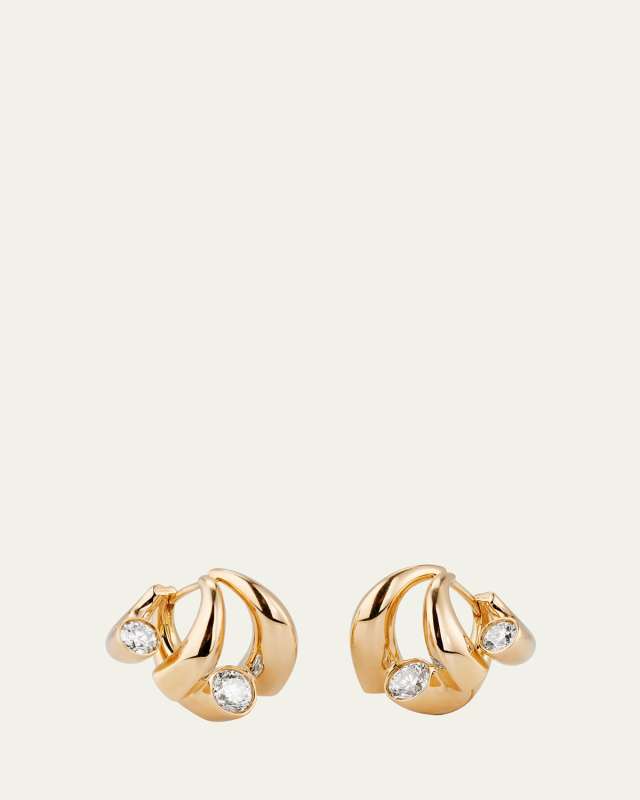 18K Yellow Gold Fairmined Oera Earrings with Diamonds
