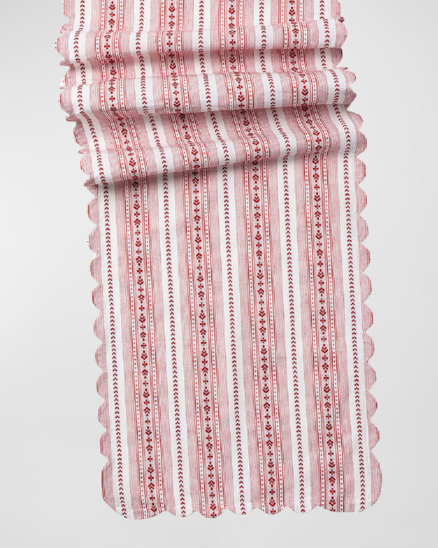 Villa Stripe Ruby 18" x 90" Table Runner
