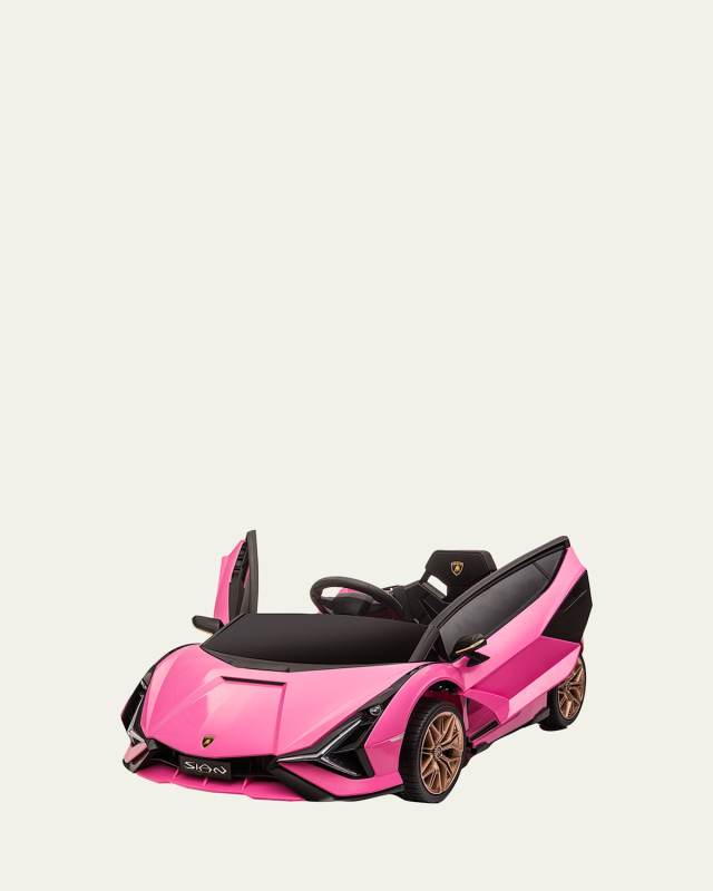 Kid's Lamborghini Sian 12V Ride-On Car, Pink
