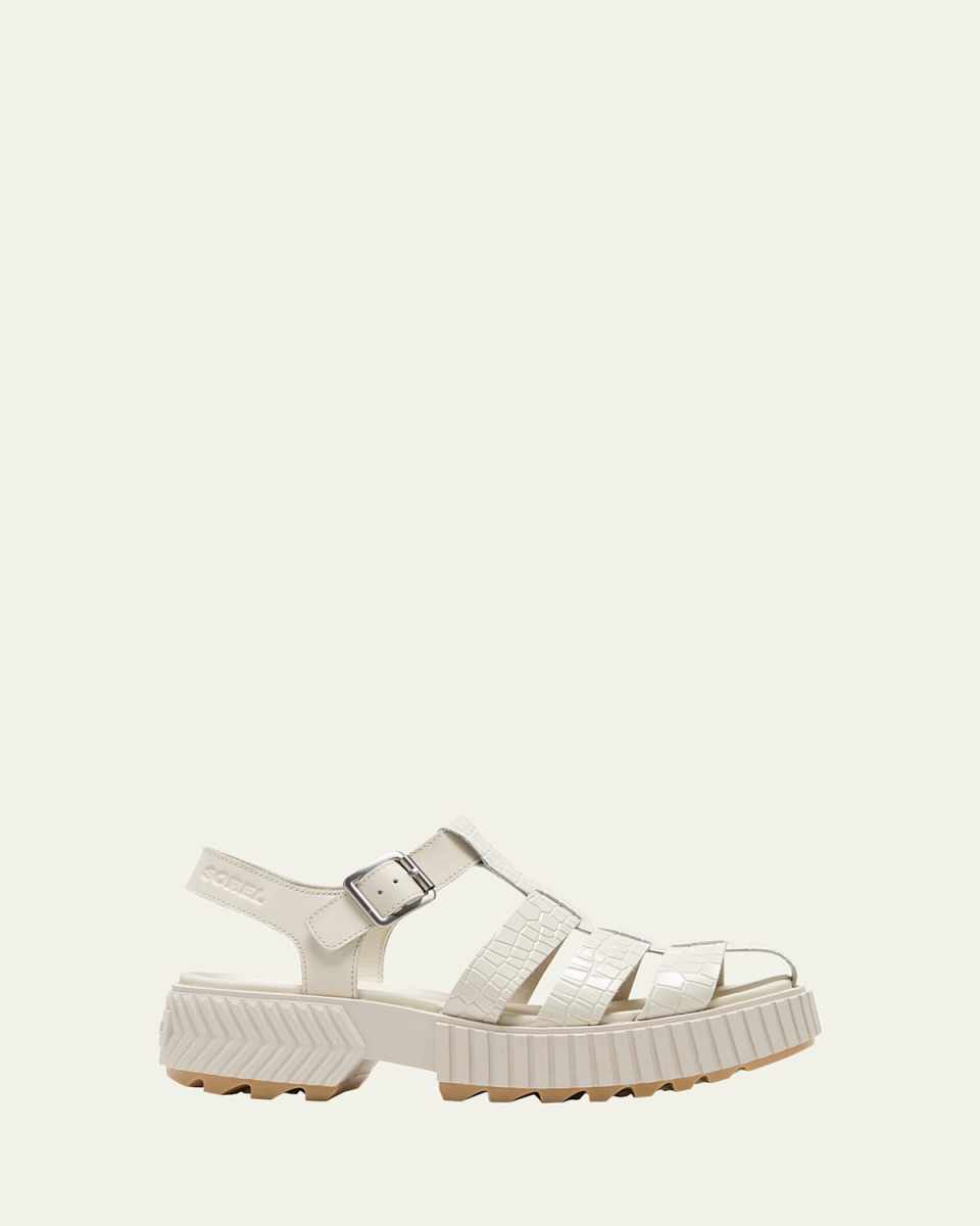 Ona Embossed Leather Fisherman Sandals