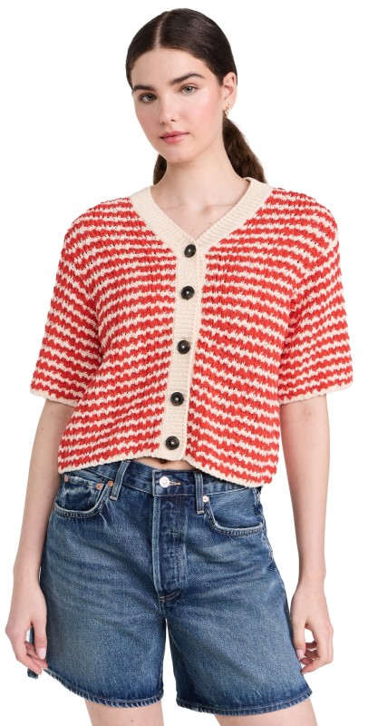 Closed Short Sleeve Cardigan Arabiata
