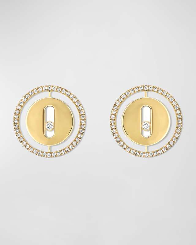 Lucky Move 18K Yellow Gold Diamond Stud Earrings