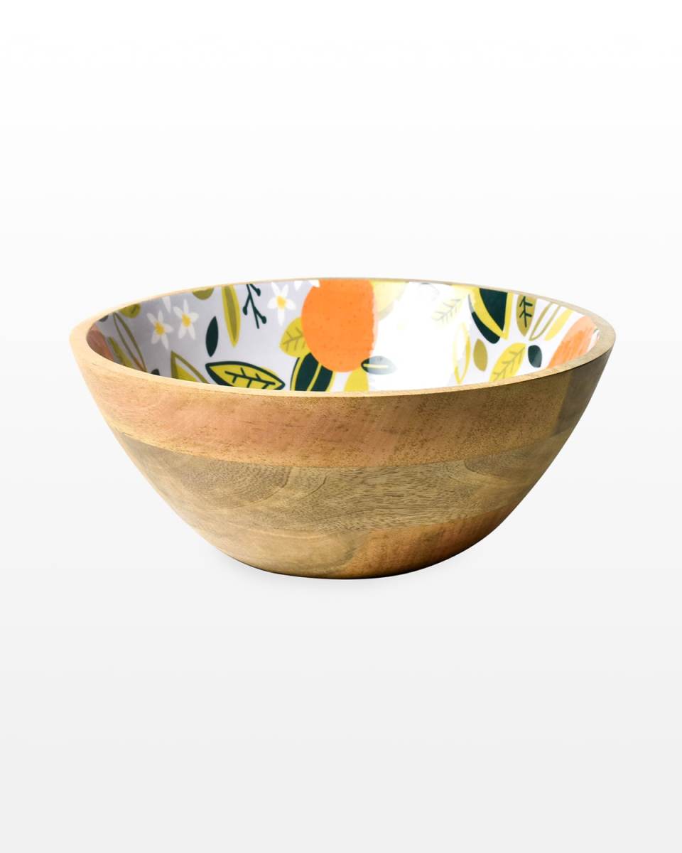 Citrus Mango Wood Footed Bowl