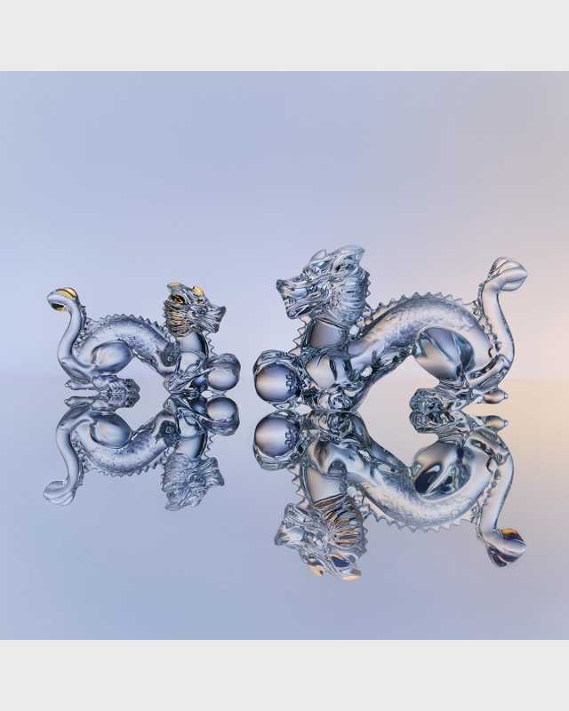 Clear Dragon Figurine