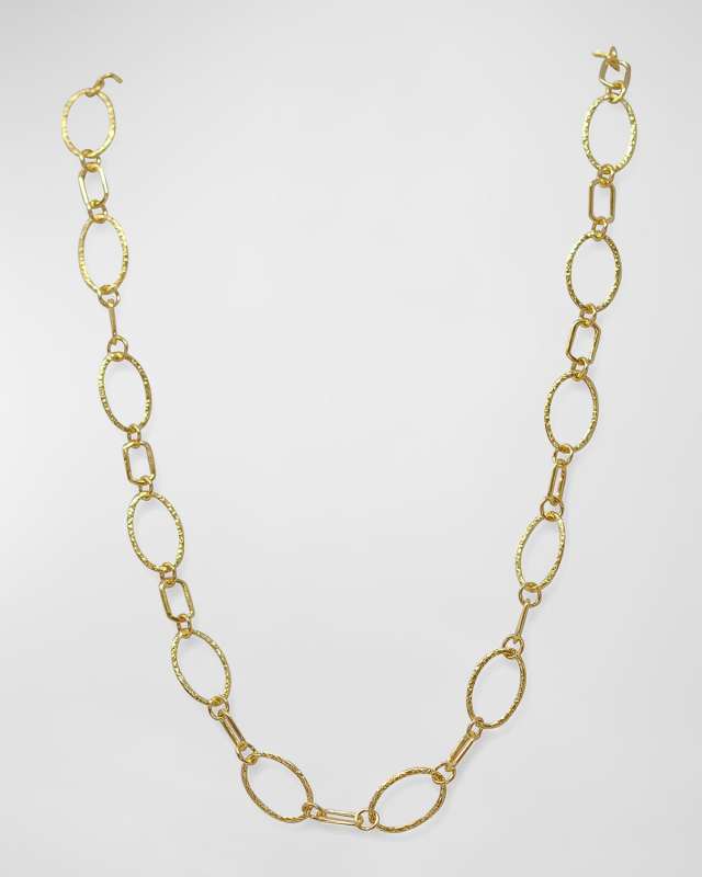 18K Yellow Gold Paper Clip Necklace