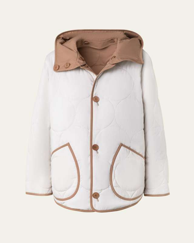 Bicolor Techno Dot Quilted Jacket
