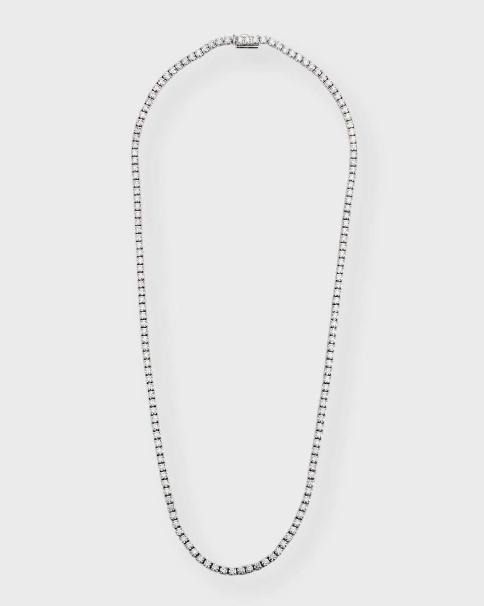 18k White Gold Diamond Tennis Necklace, 18"L, 11.78tcw