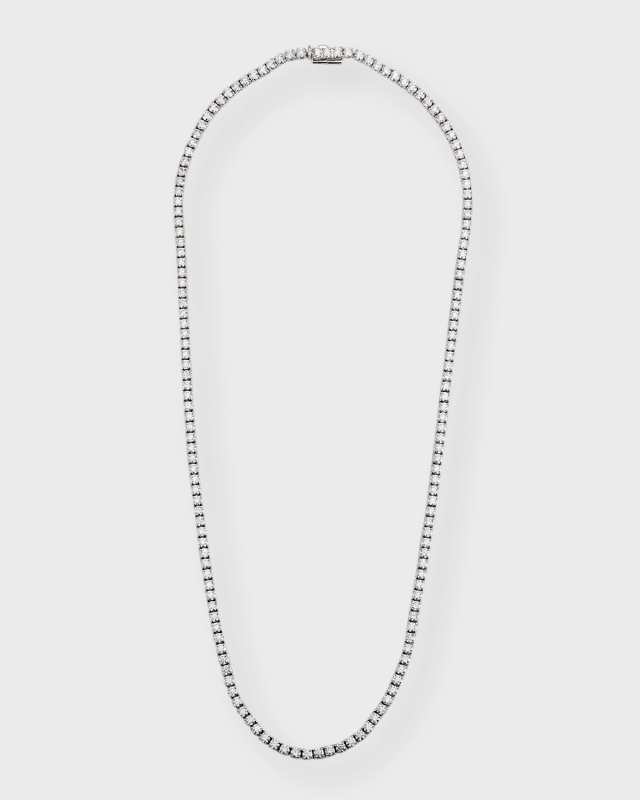 18k White Gold Diamond Tennis Necklace, 18"L, 11.78tcw