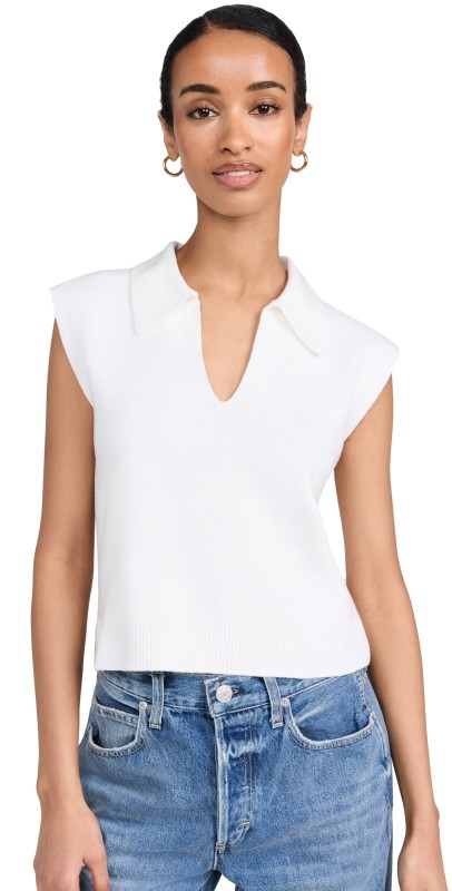 Splendid Brenna Polo Sweater White