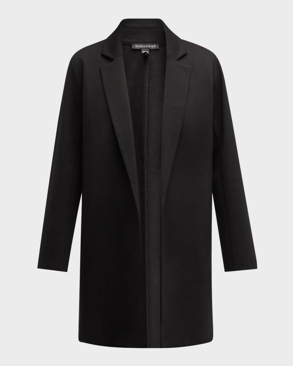 Open-Front Flex Ponte Long Blazer