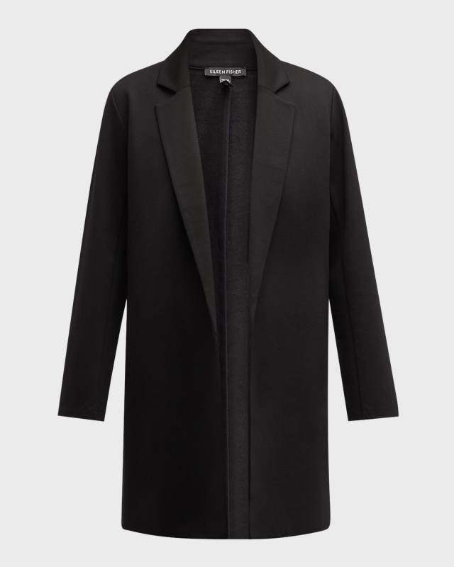 Open-Front Flex Ponte Long Blazer