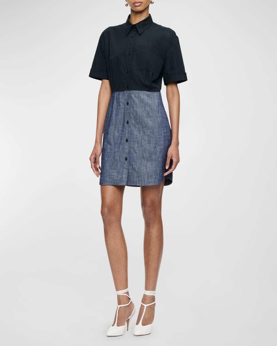 Nadine Colorblock Mini Shirtdress