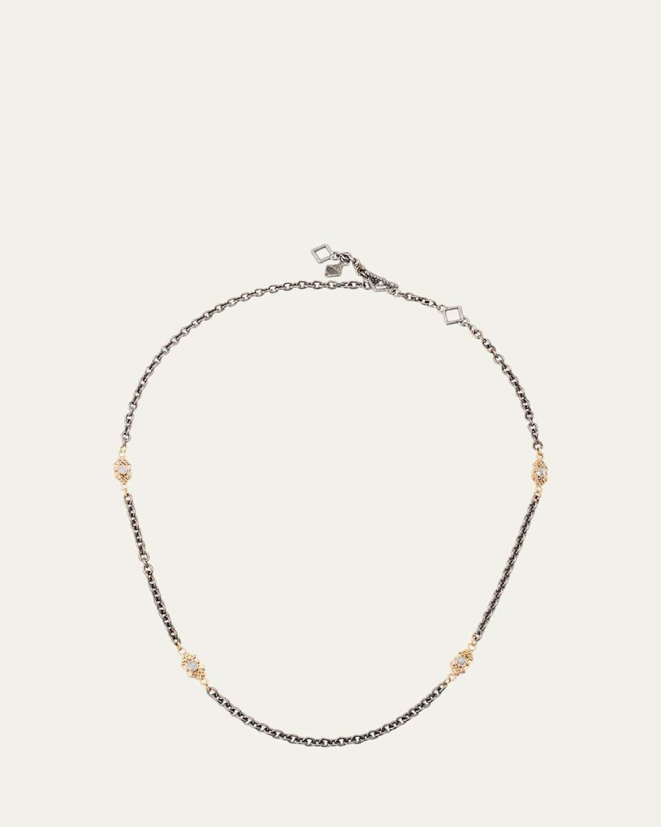 Alternating Diamond Scroll Necklace