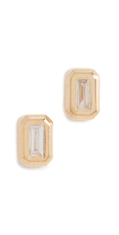 Mateo 14k Baguette Diamond Studs Gold