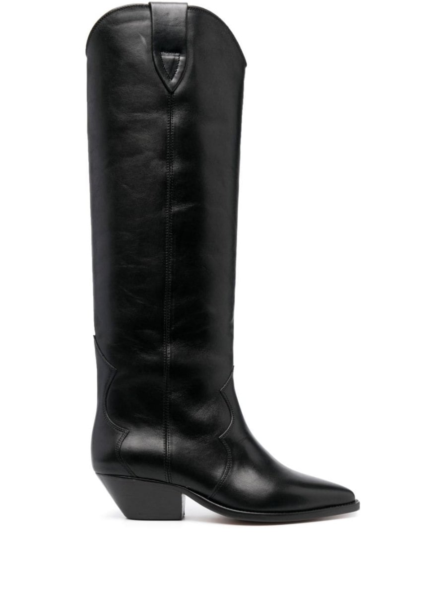 Denvee 40mm leather knee-high boots