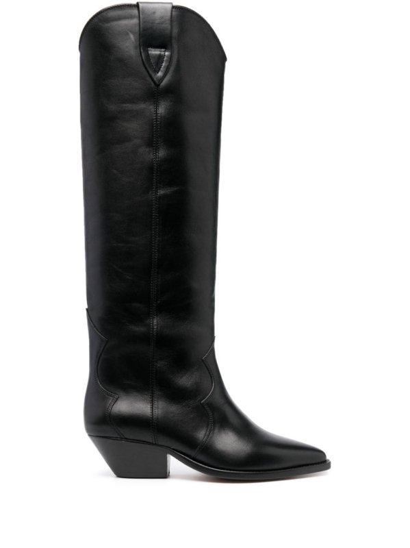 Denvee 40mm leather knee-high boots