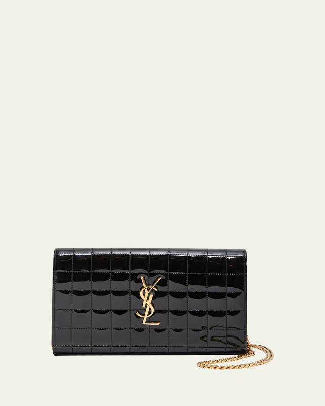 Cassandre YSL Wallet on Chain in Quilted Patent Leather