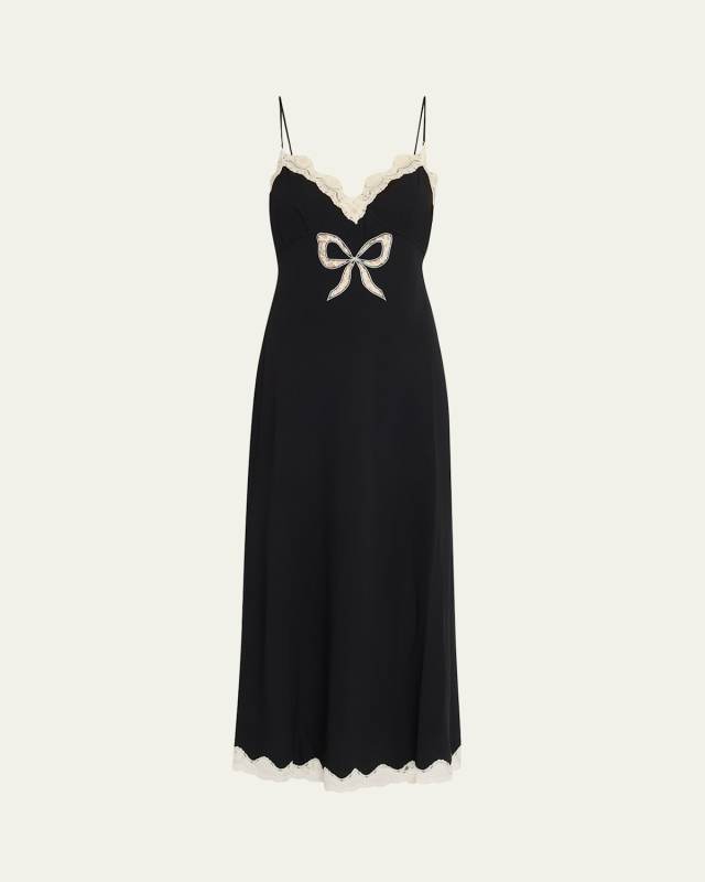 Manuela Bow Slip Maxi Dress