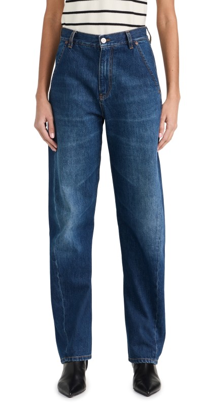 Victoria Beckham Twisted Slouch Jeans Dark Vintage Wash