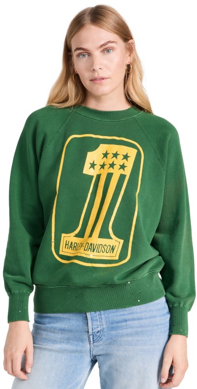 MADEWORN ROCK Shrunken Sweatshirt Forest