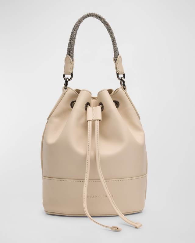 Monili Braided Leather Bucket Bag