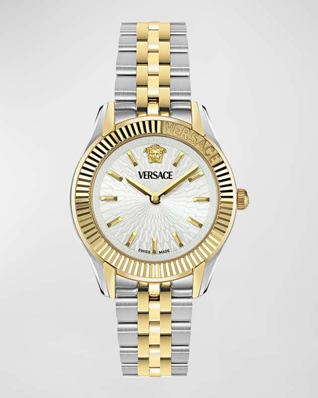 30mm Greca Time Watch with Bracelet Strap, Two Tone
