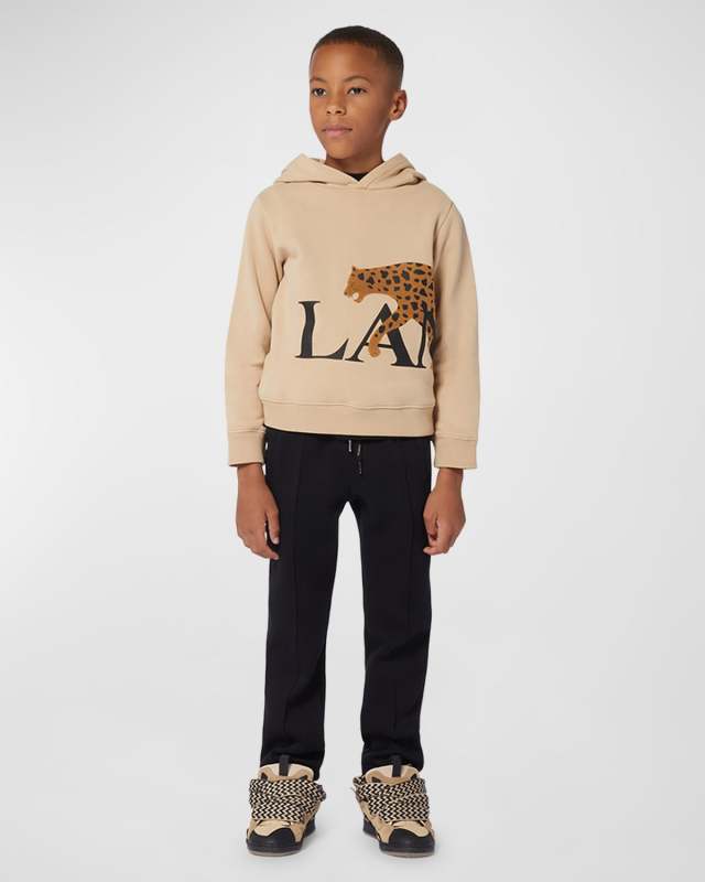 Boy's Curbisme Logo-Print Hobo Cat Illustrated Hooded Sweatshirt, Size 8-