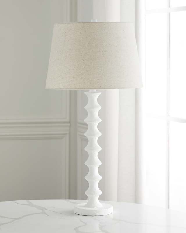 Jocelyn White Gesso Table Lamp - 30"