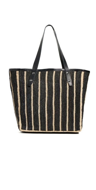 rag & bone Daily Tote Straw Black Mult