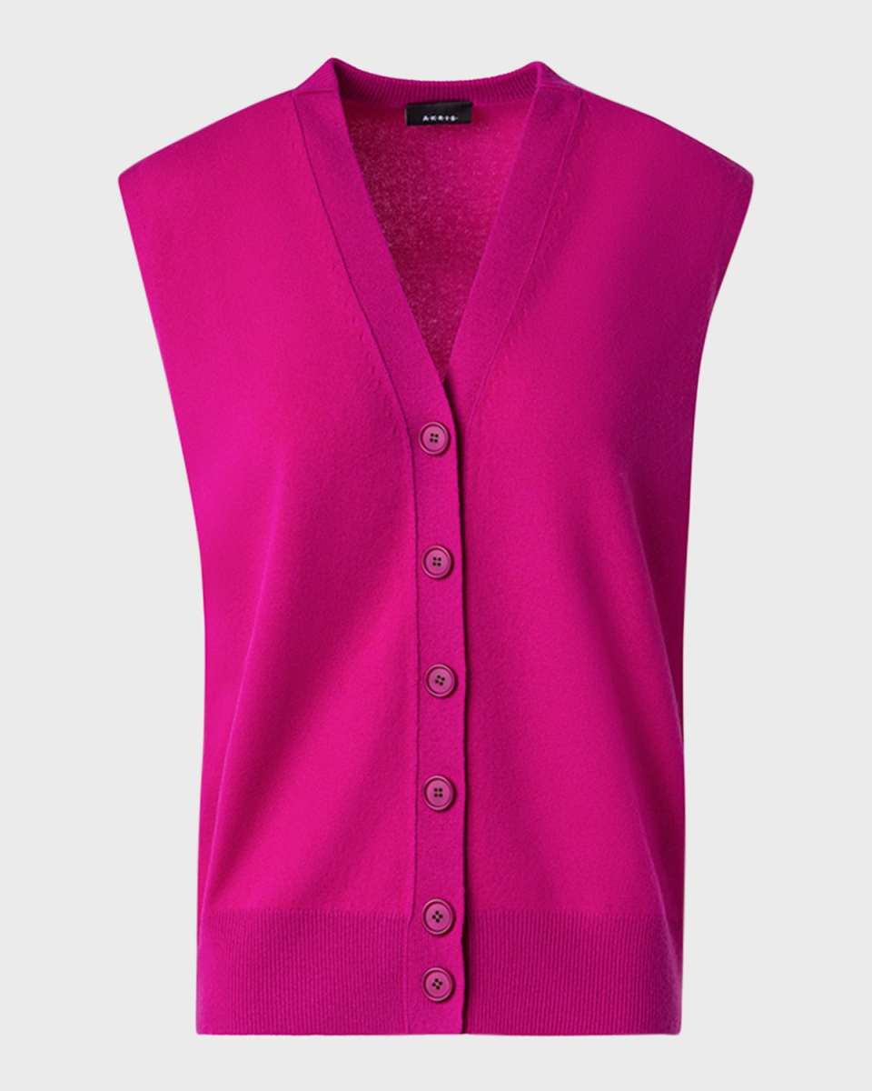 V-Neck Cashmere Oversized Vest