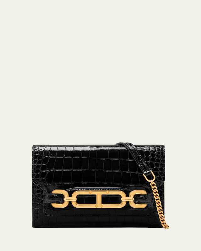 Mini Croc-Embossed Chain Shoulder Bag