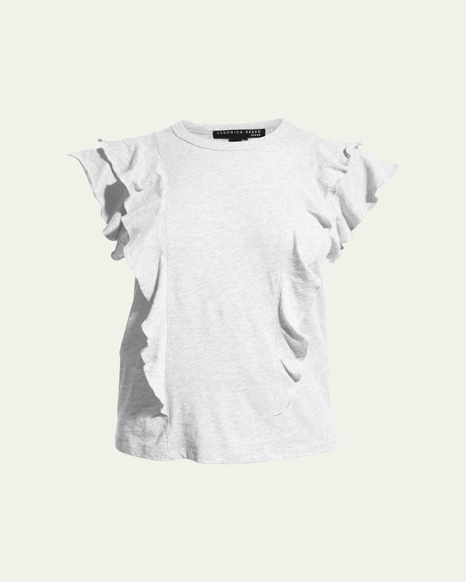 Bea Short-Sleeve Crewneck Ruffle T