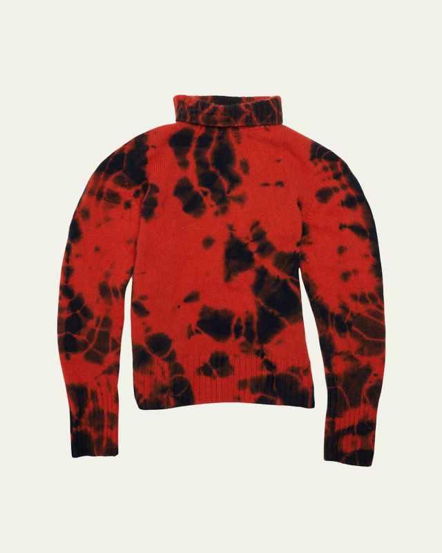 Ribbed Hot-Dye Cashmere Turtleneck Sweater