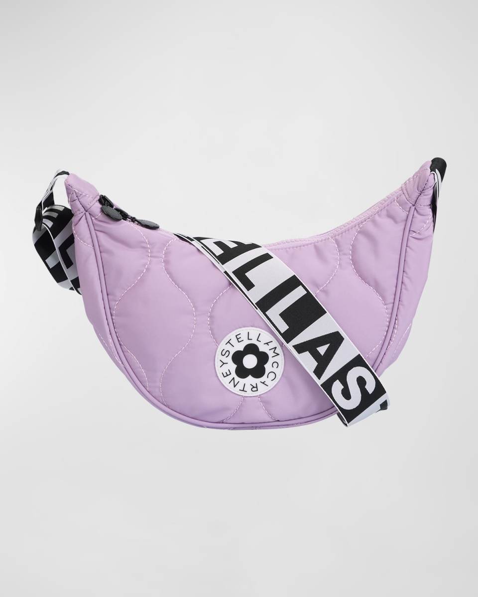 Girl's Quilted Logo-Print Shoulder Bag