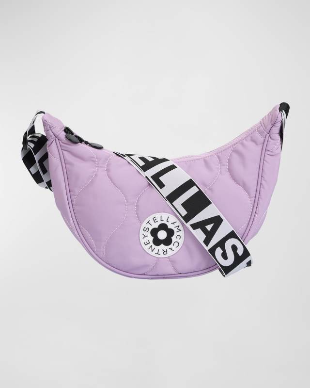 Girl's Quilted Logo-Print Shoulder Bag
