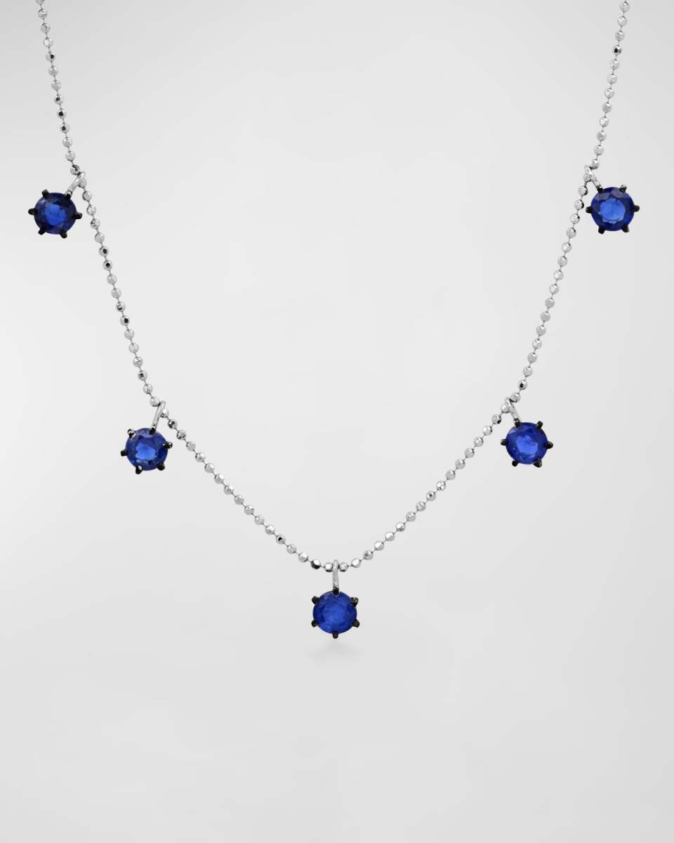 18k 5-Station Floating Sapphire Necklace