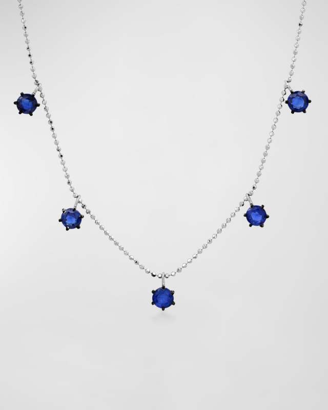 18k 5-Station Floating Sapphire Necklace