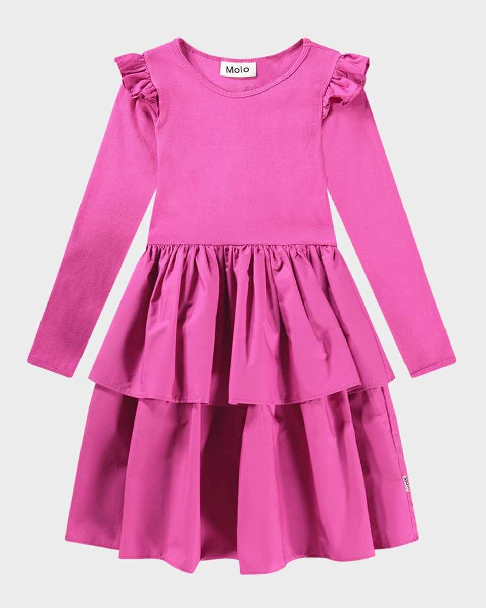 Girl's Cathi Combo Dress, Size 7-12