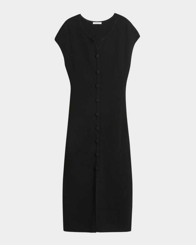 Bielas Ribbed Button-Down Midi Dress