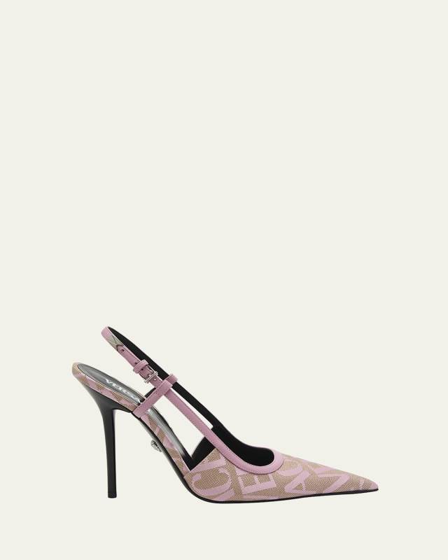 95mm Monogram Canvas Slingback Pumps