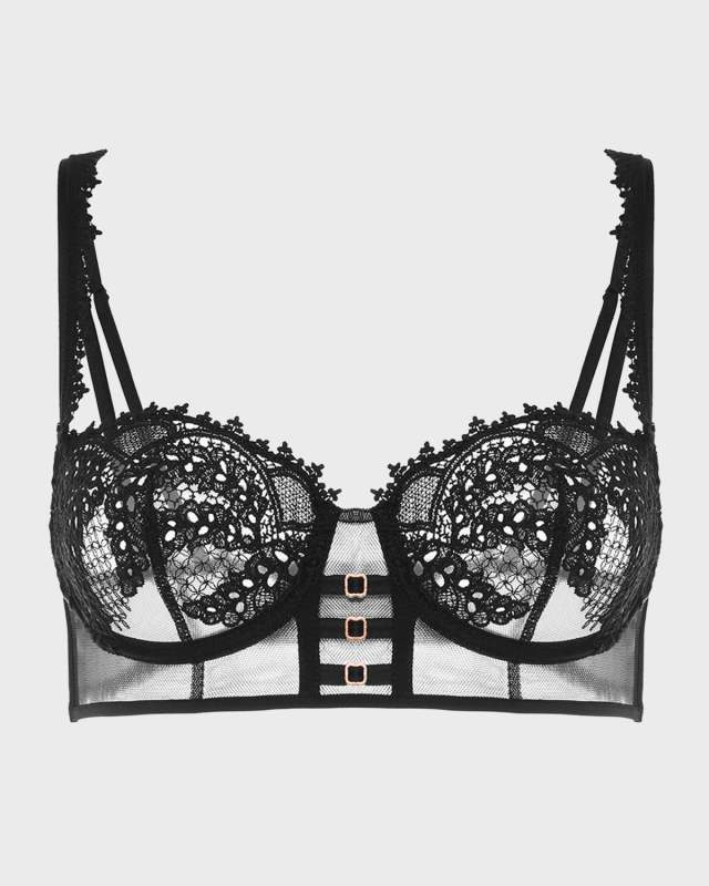 Mystic Embroidered Tulle Demi Bra