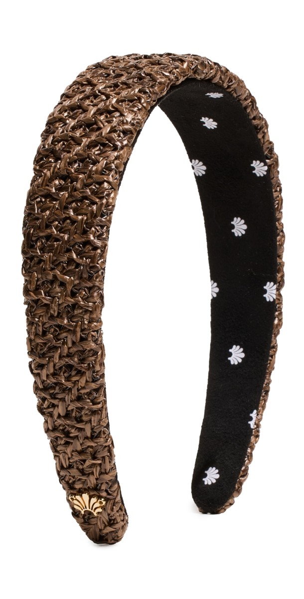Lele Sadoughi Raffia Bessette Headband Chocolate