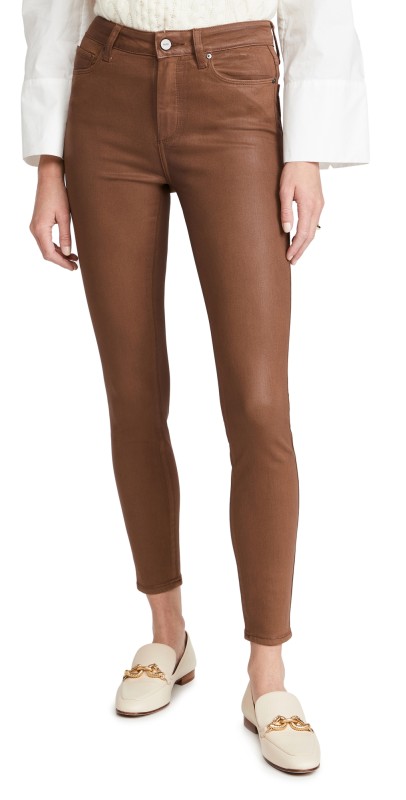 PAIGE Hoxton Ankle Jeans Cognac Luxe Coating