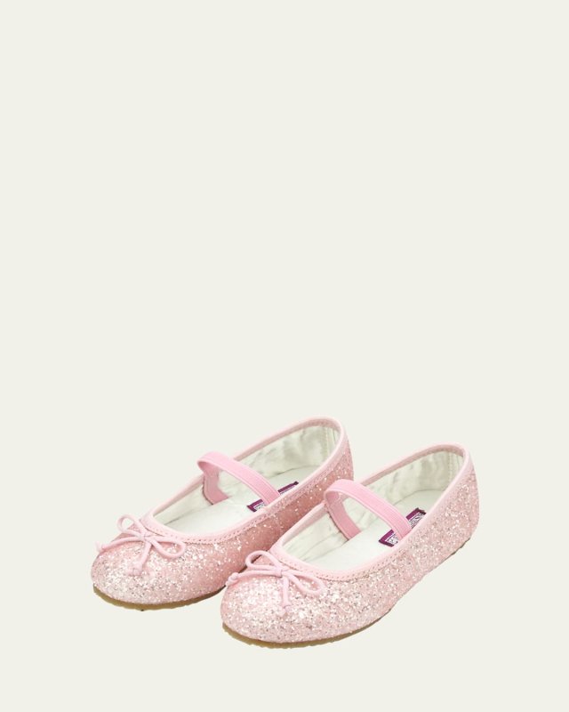 Girl's Victoria Sparkle Glitter Bow Flats, Baby/Toddler/Kids