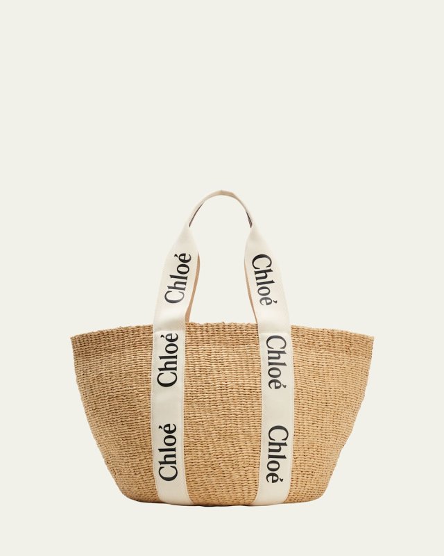Woody Large Mifuko Basket Bag in Fair Trade Paper Embellished with Linen