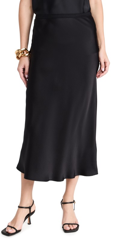 ANINE BING Bar Silk Skirt Black