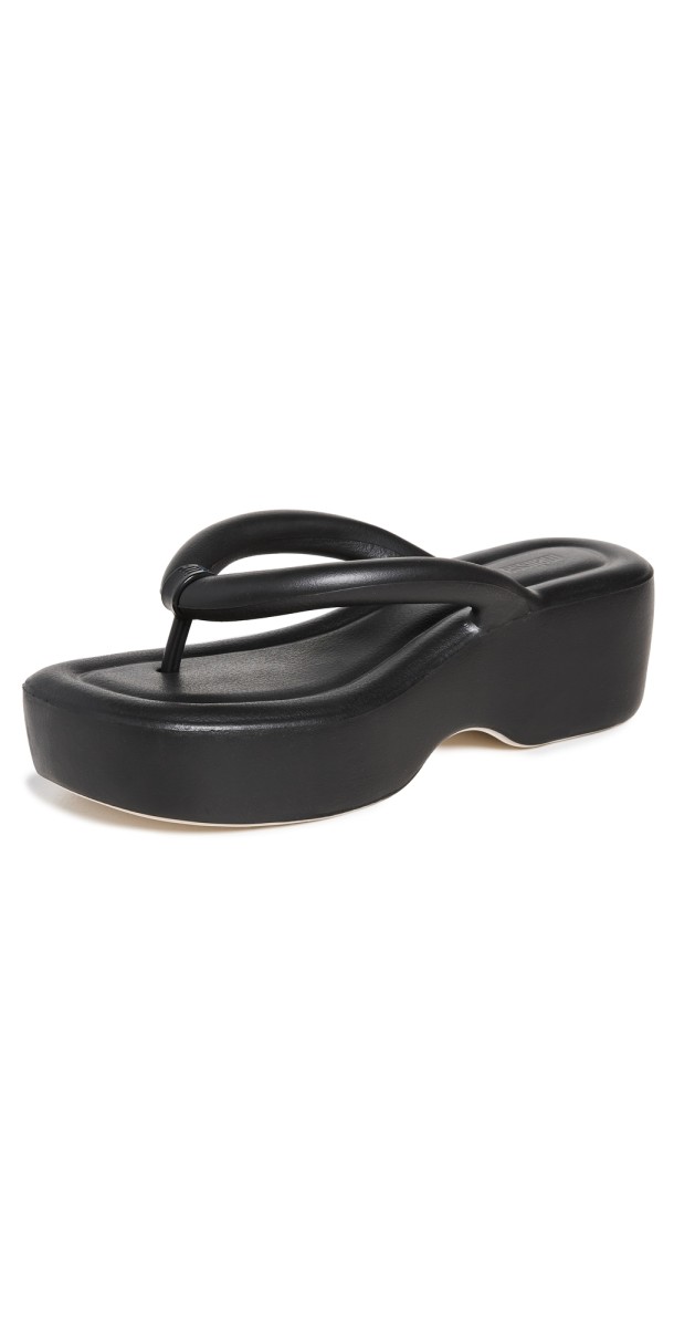 Melissa Free Platform Flip Flops Beige/Black