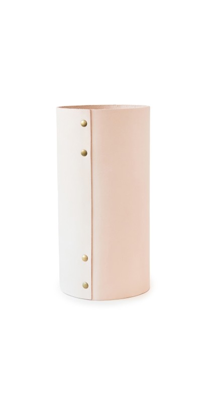 Jenni Kayne Medium Leather Rivet Vase Natural