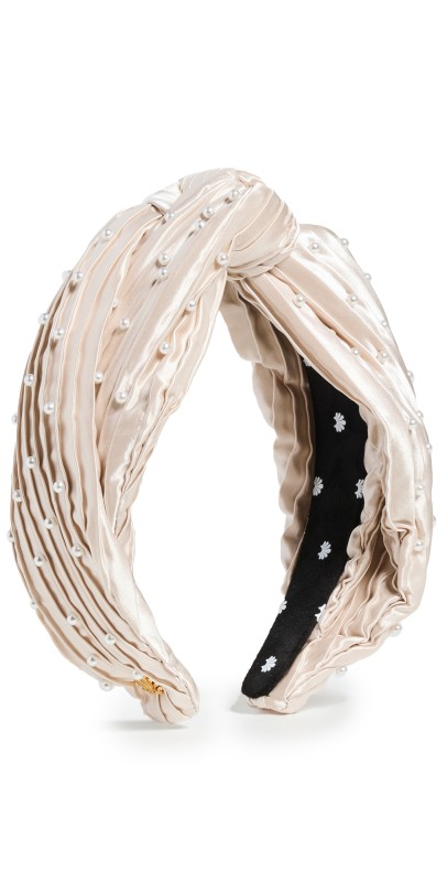 Lele Sadoughi Pearl Embellished Gretta Headband Bisqu